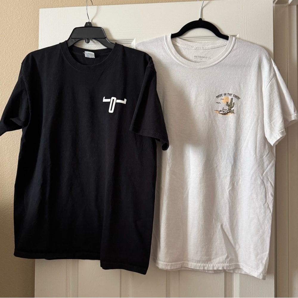 Pair of Black and White Short Sleeve Tees